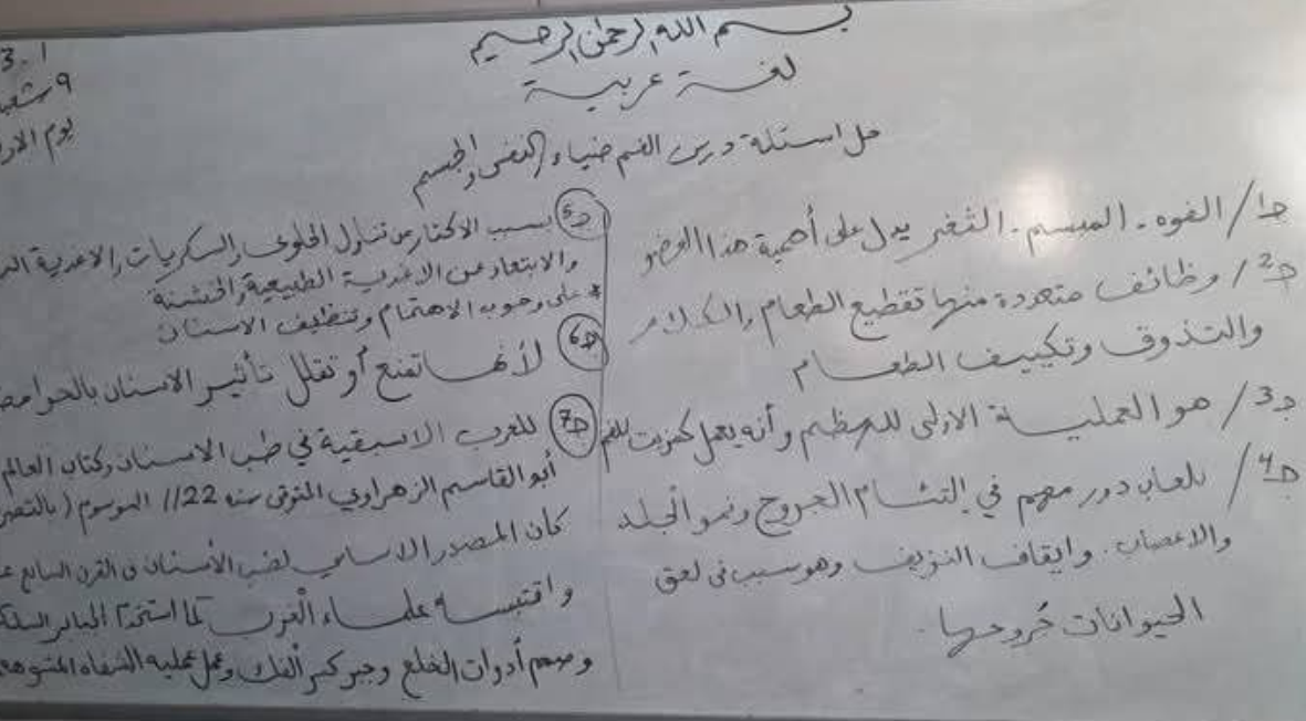 حل دروس النحو والقراءة الصف الثامن الفصل الثاني ليبيا